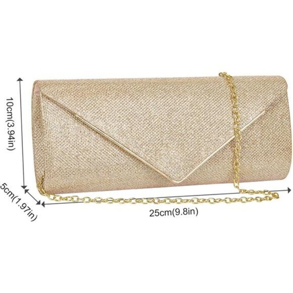 Larcenciel Clutch Purses for Women, Sparkling Envelope Evening Bag with - Picture 6 of 7